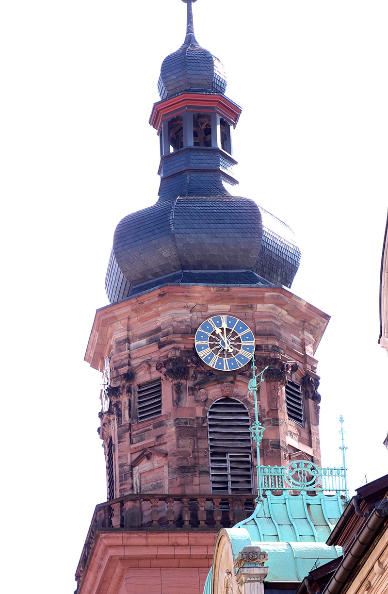 Der Turm der Heidelberger Providenzkirche. Sie war Pfarrkirche der Gemeinde, in der meine Frau aufwuchs.