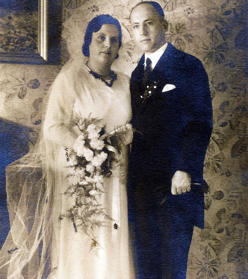 Hochzeitsfoto meiner Schwiegereltern Martin Volkmer und Irene Volkmer 1935.